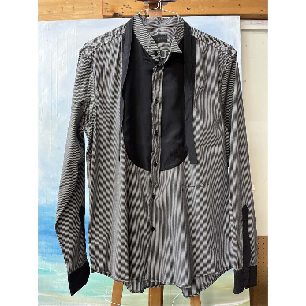 Richmond X Men's Pinstripe Tuxedo Style Shirt Now Size 52 Large